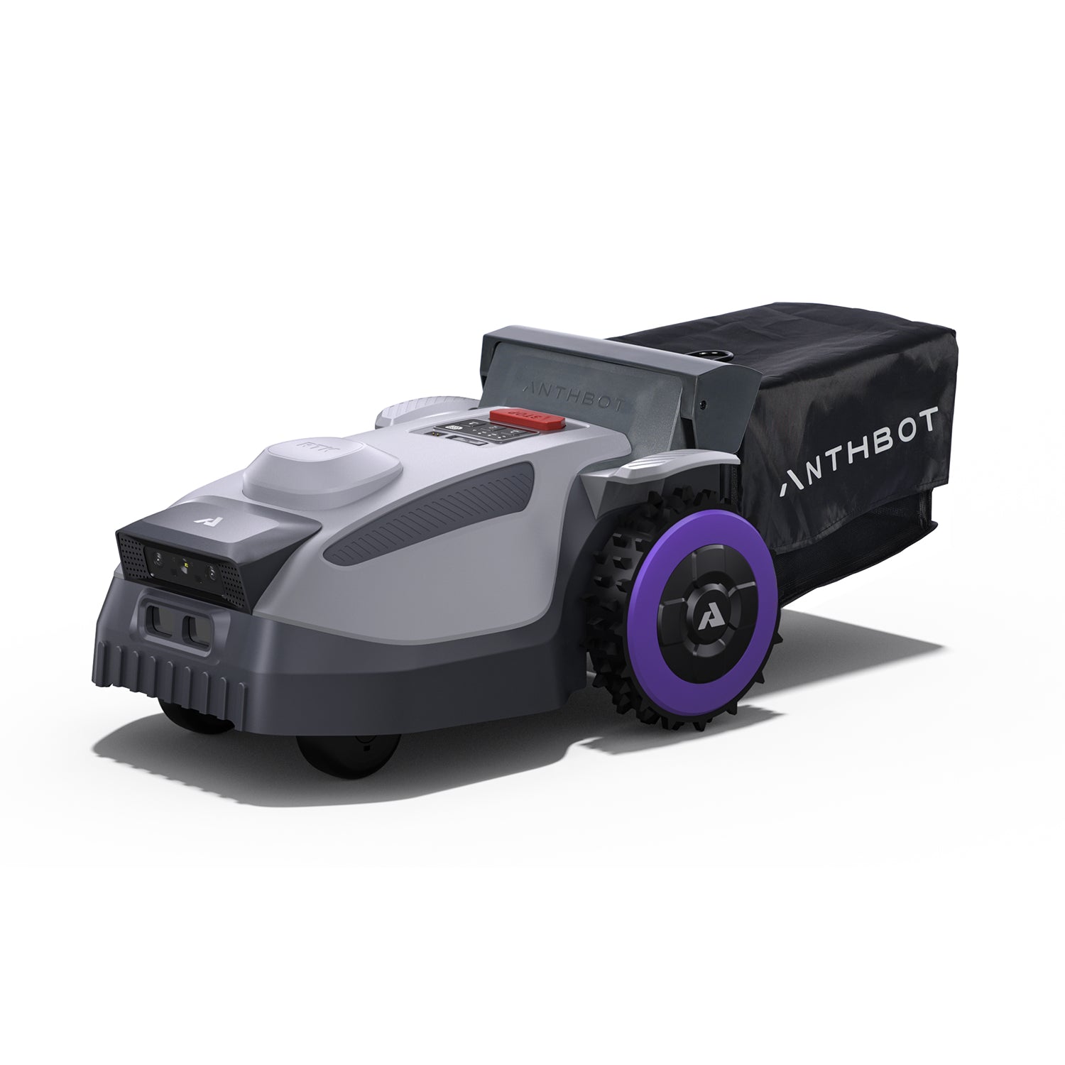Kabelloser ANTHBOT N8 Rasenroboter mit Fangkorb in Frontansicht,products