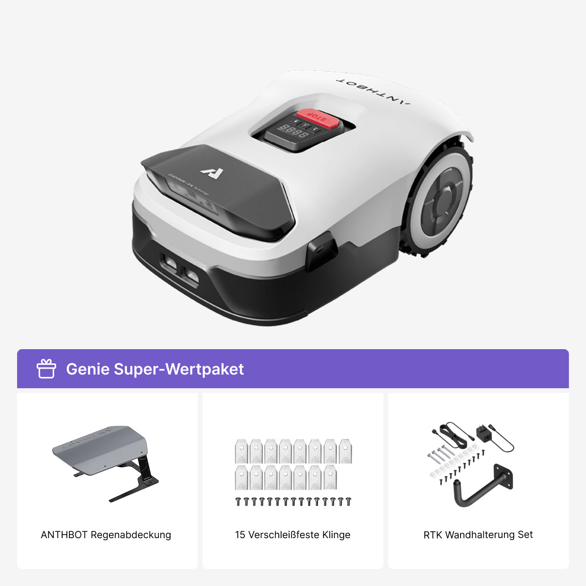 ANTHBOT Genie: Intelligenter KI-Rasenmäherroboter – ohne Kabel