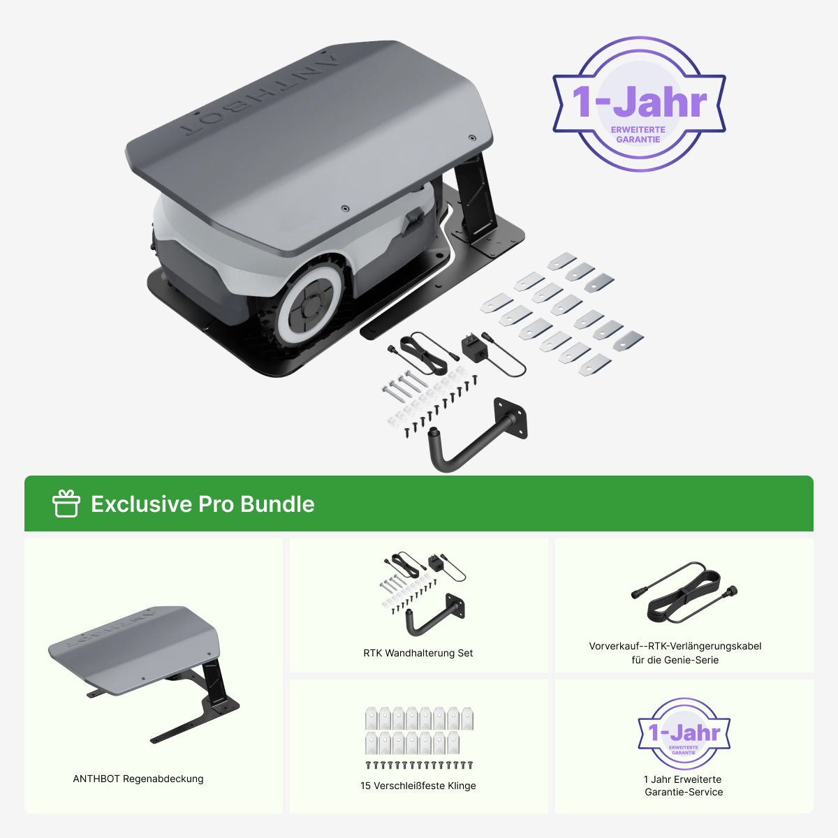 ANTHBOT Genie: Intelligenter KI-Rasenmäherroboter – ohne Kabel