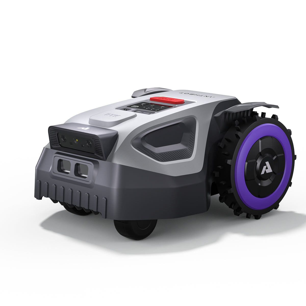Draufsicht auf den kompakten ANTHBOT M5 Mähroboter mit 20 cm Schnittbreite
